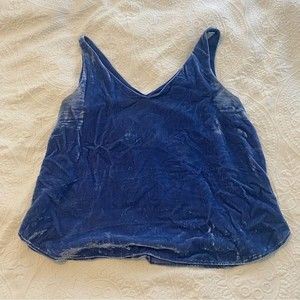 LOFT size XL Blue Velvet V Neck Tank Top